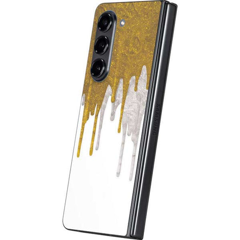 Paint Splatter Gold Galaxy Z Fold5 5G Skin